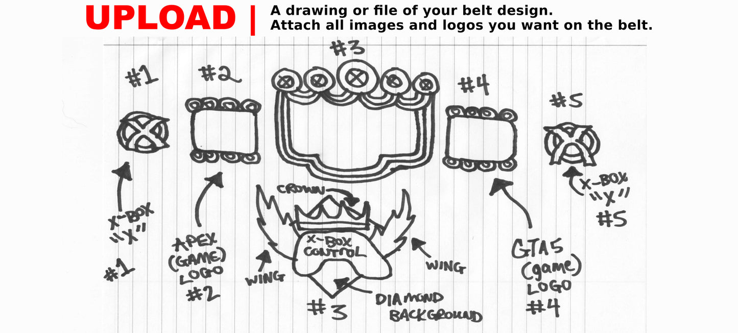 Custom Championship Belt Drawing Sample