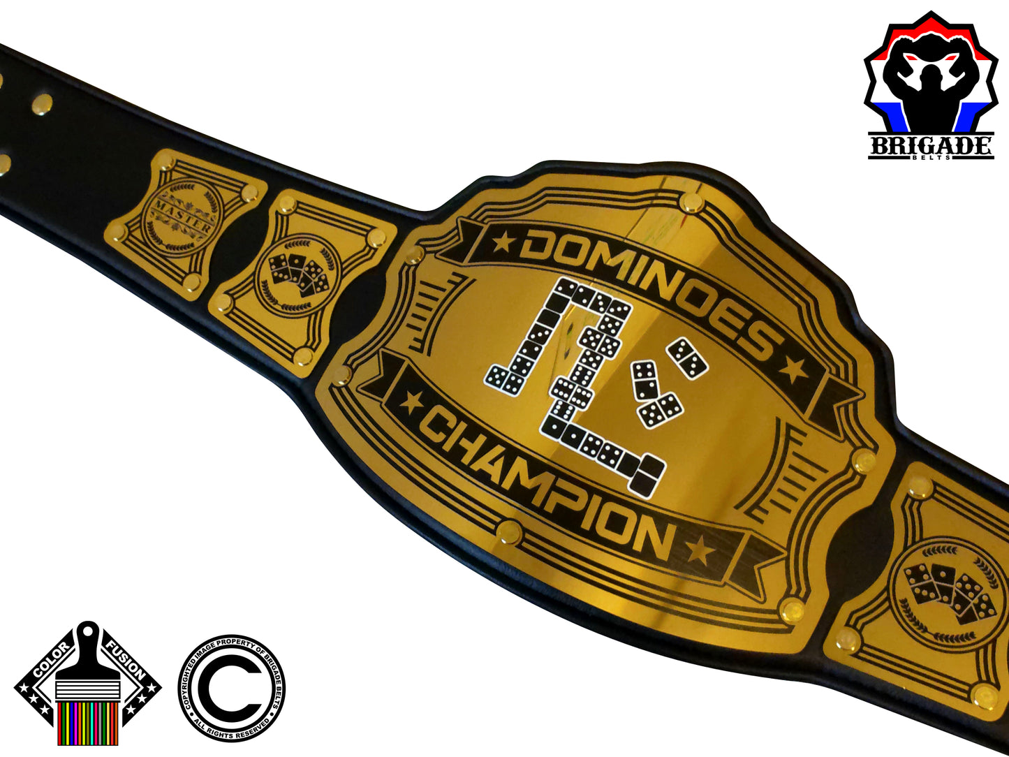 Dominoes Championship Title Belt - Pioneer Series - Gold