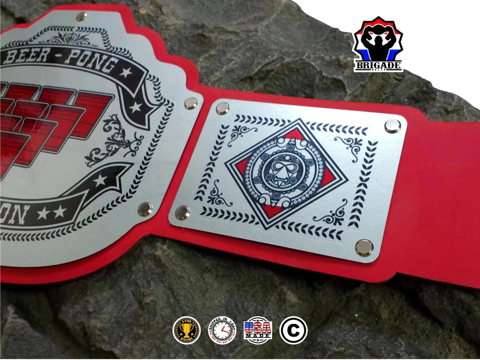 Beer Pong Champion Belt - Commander Series - Silver