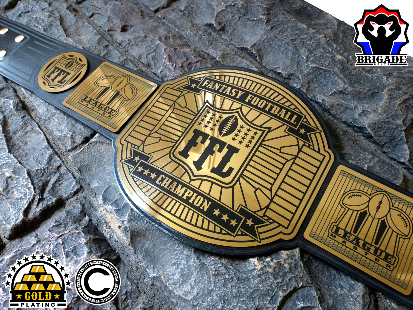 gold fantasy football belt