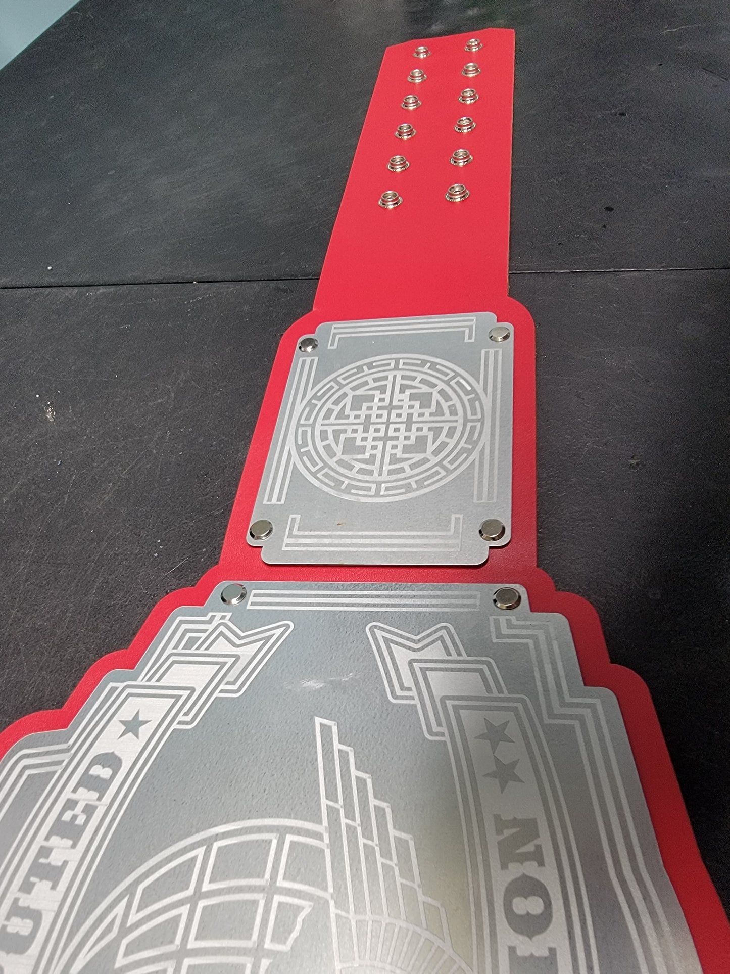 Undisputed Champion Red Strap- Bomber Series Budget Economy Model - Silver Plates