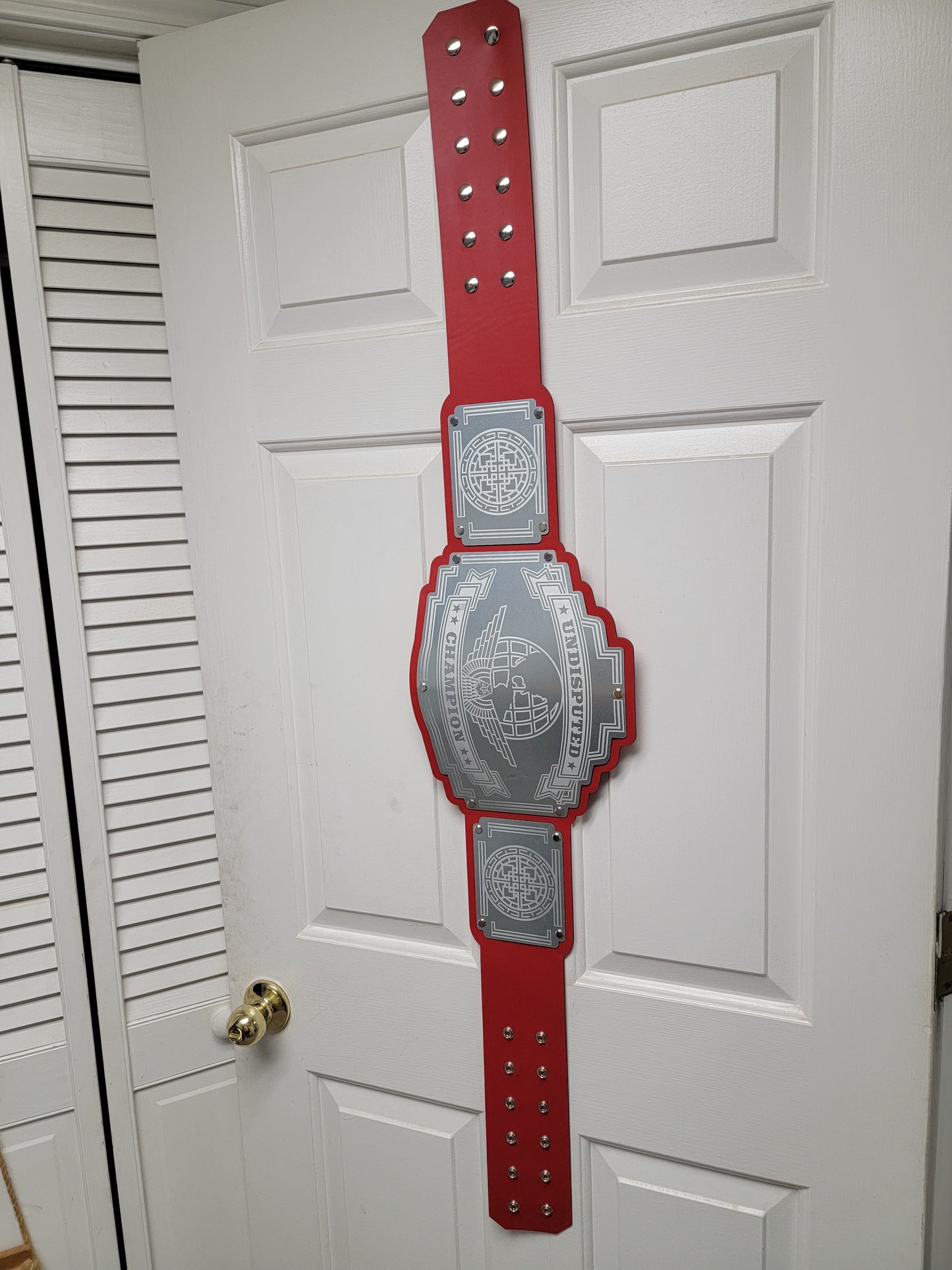 Undisputed Champion Red Strap- Bomber Series Budget Economy Model - Silver Plates