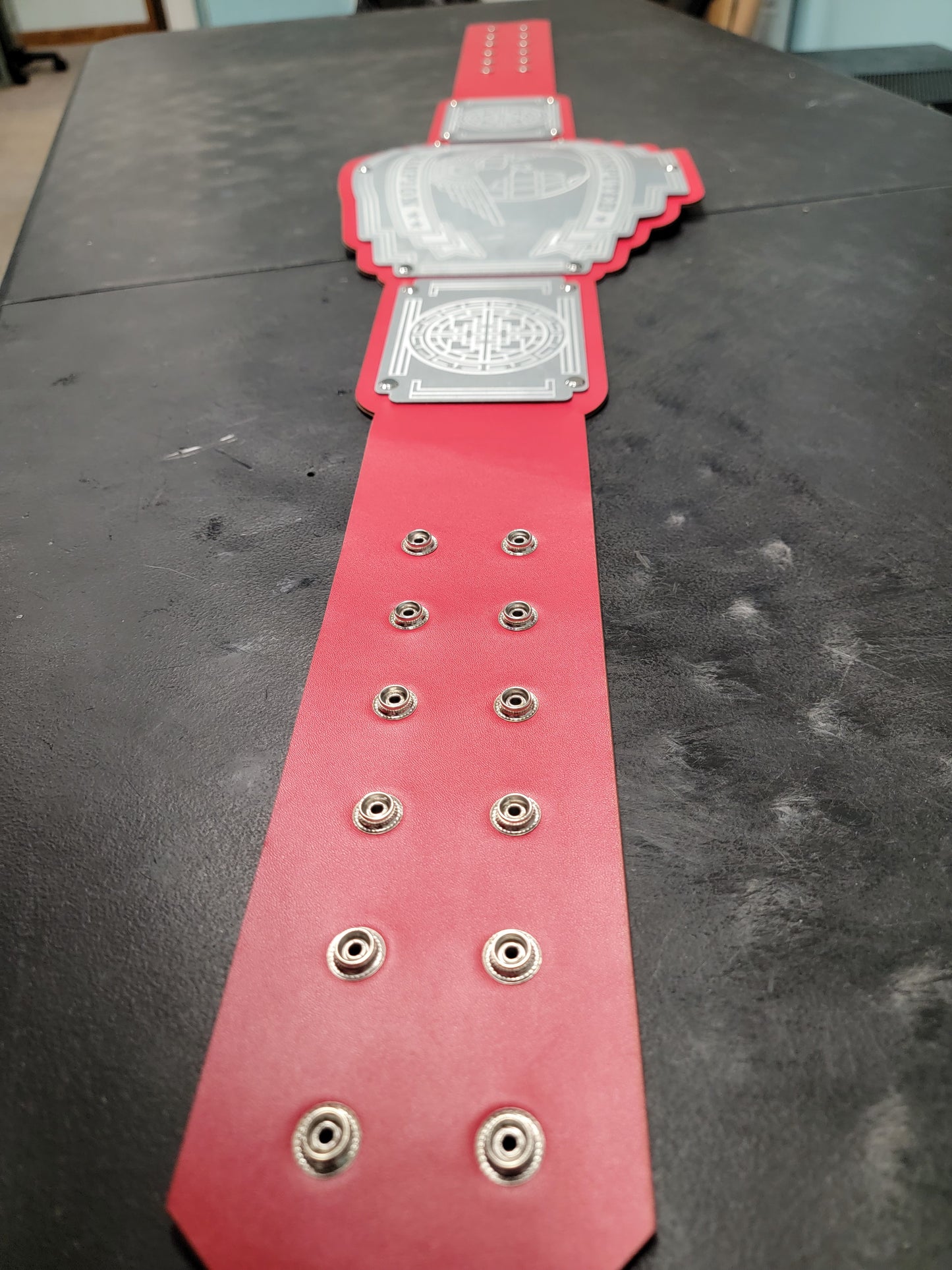 Undisputed Champion Red Strap- Bomber Series Budget Economy Model - Silver Plates