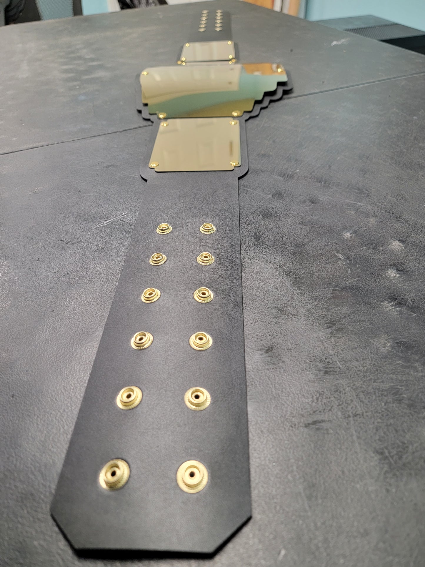Blank Championship Title Belt - Gold Plates