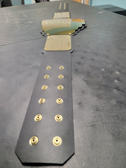 Blank Championship Title Belt - Gold Plates
