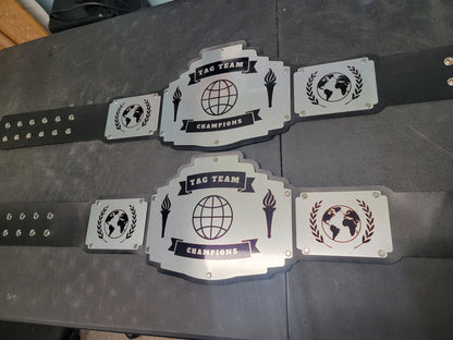 Tag Team Championship Belts - Bomber Series - Silver