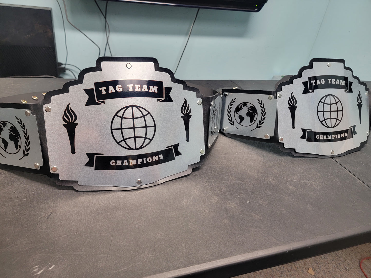 Tag Team Championship Belts - Bomber Series - Silver