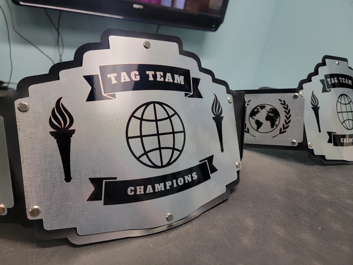 Tag Team Championship Belts - Bomber Series - Silver