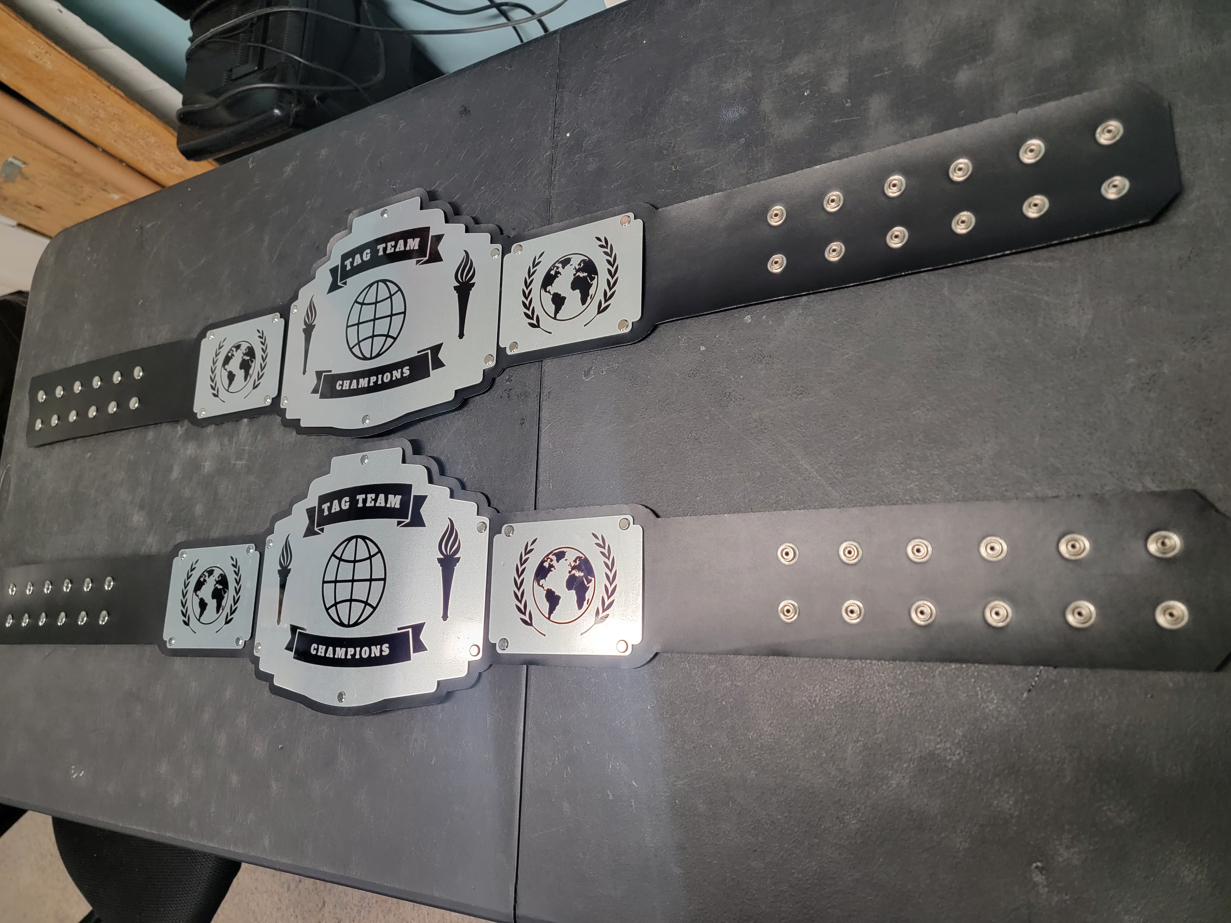 Tag Team Championship Belts - Bomber Series - Silver