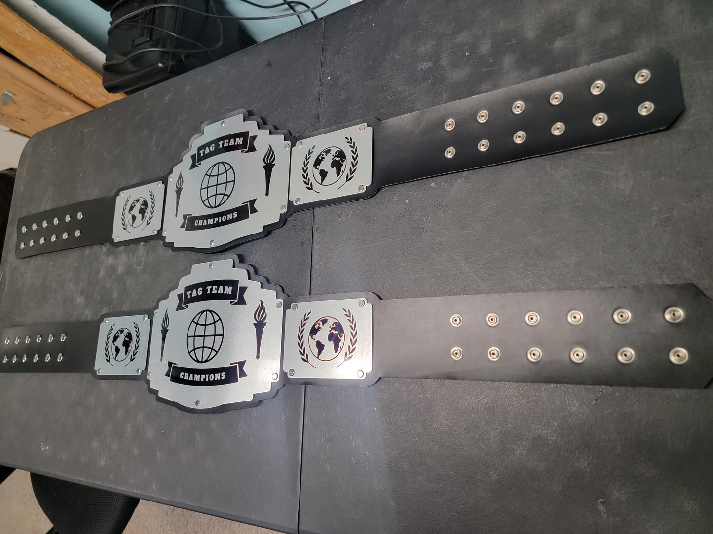 Tag Team Championship Belts - Bomber Series - Silver
