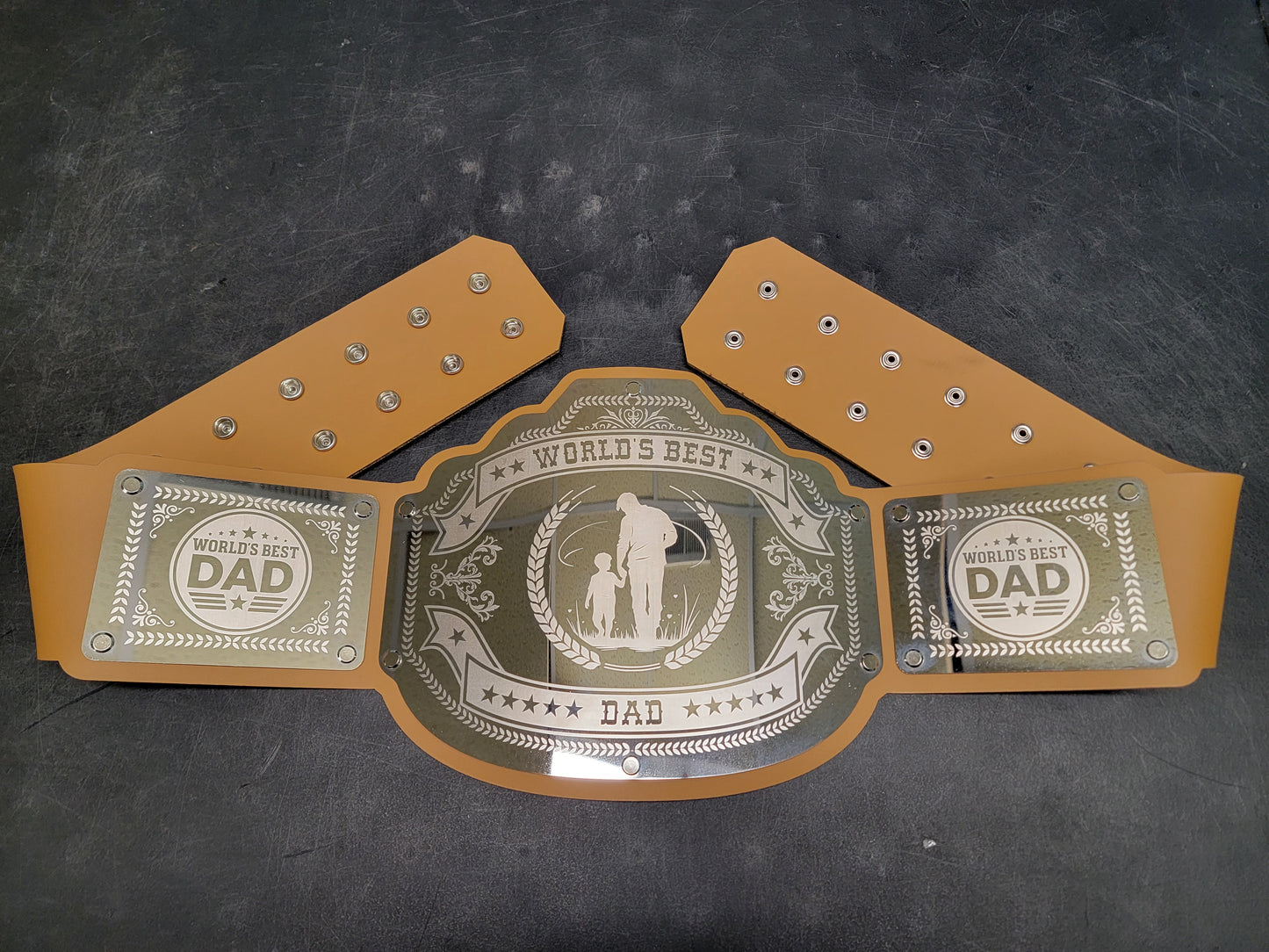World's Best Dad Championship Belt - Commander Series - Chrome