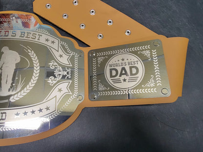 World's Best Dad Championship Belt - Commander Series - Chrome