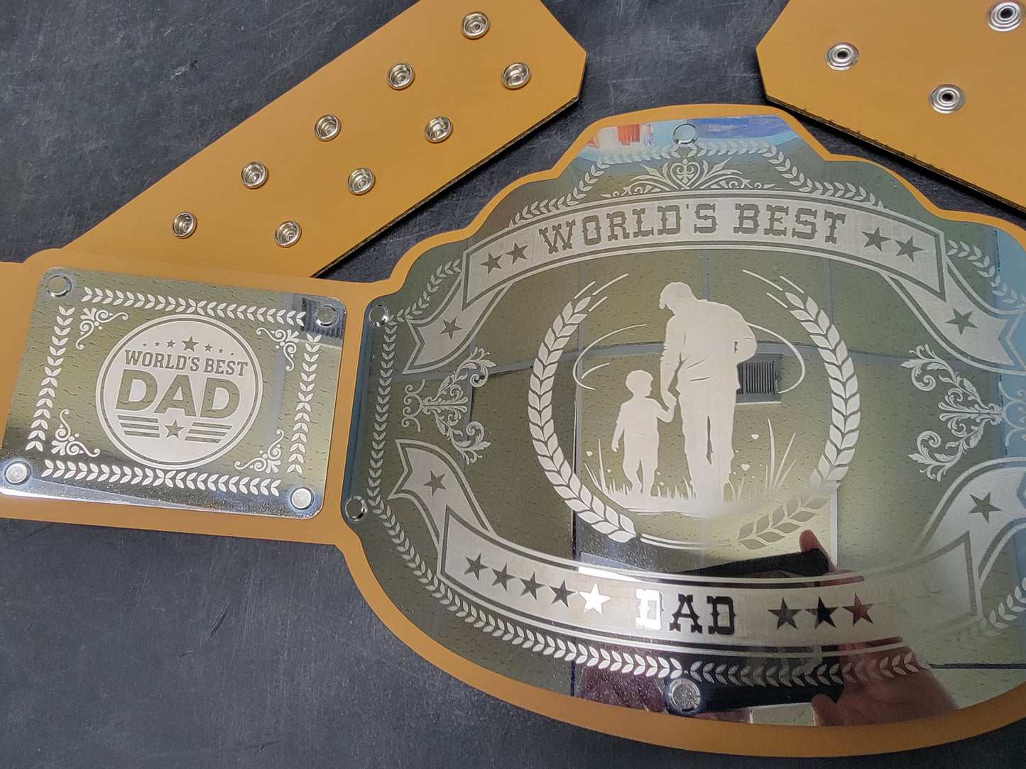World's Best Dad Championship Belt - Commander Series - Chrome