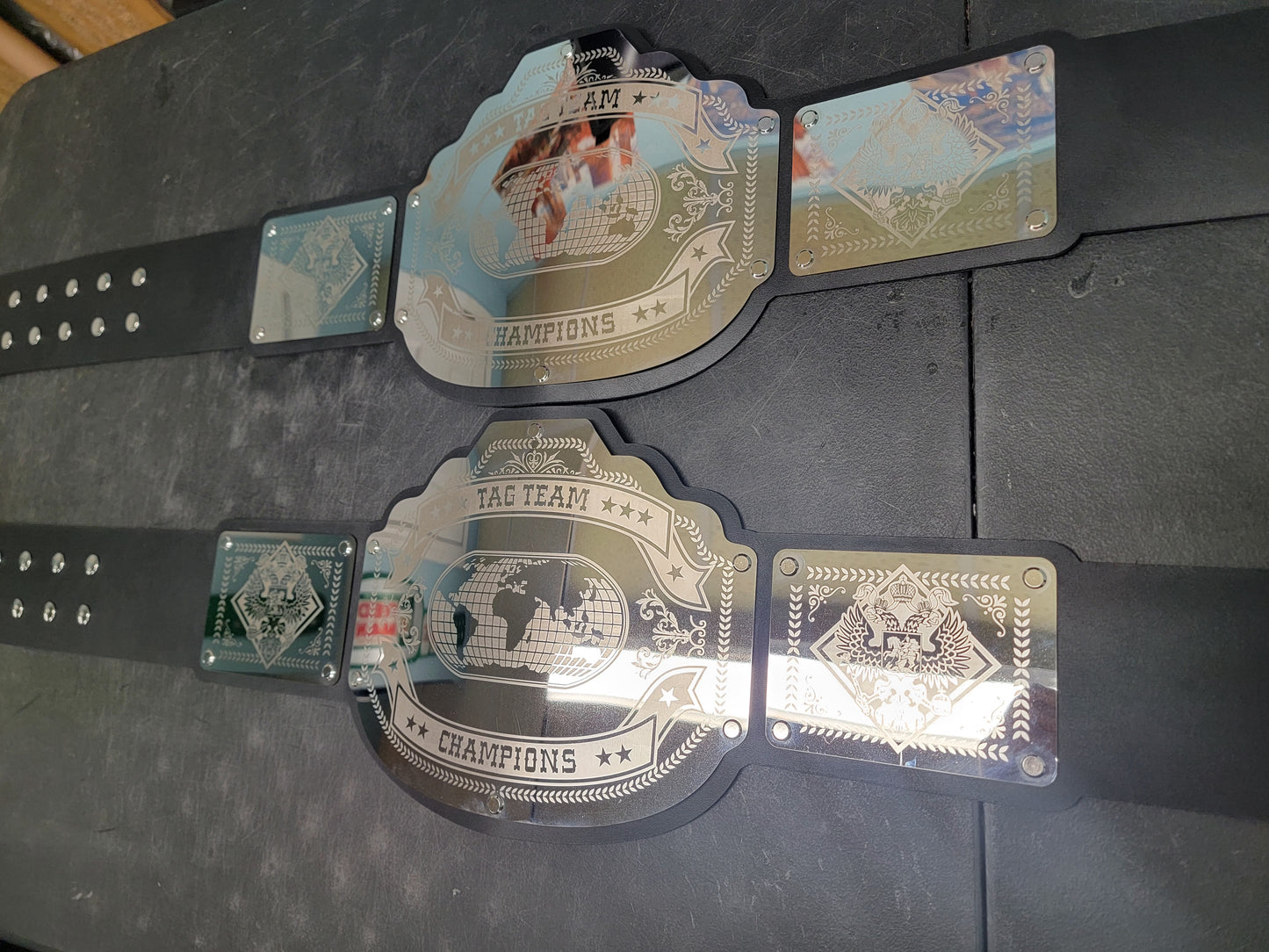 Tag Team Championship Belts - Commander Series - Chrome