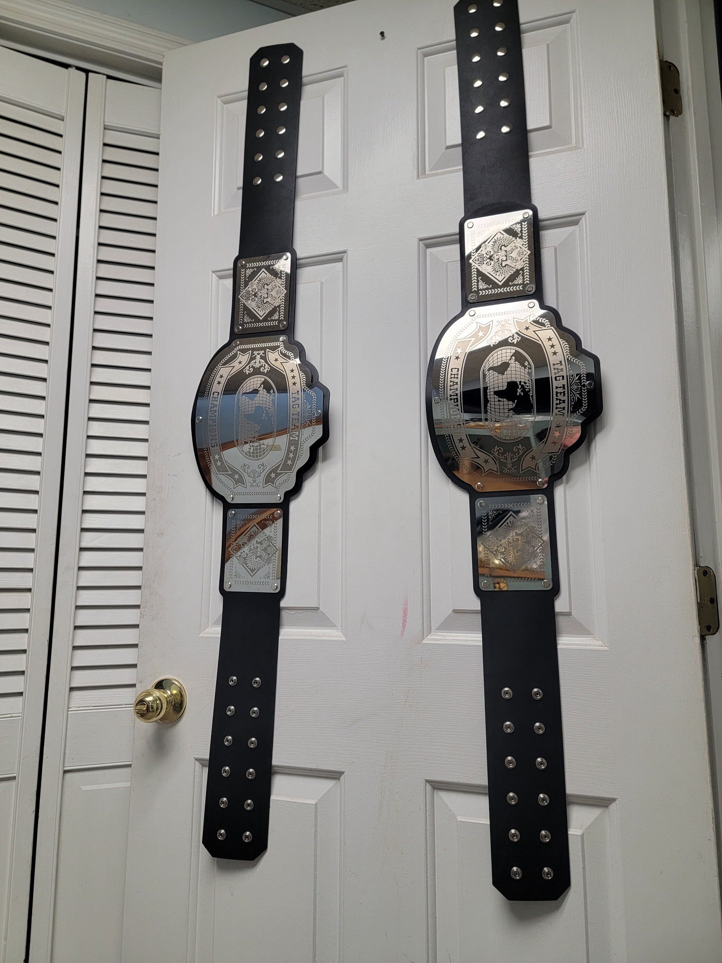 Tag Team Championship Belts - Commander Series - Chrome