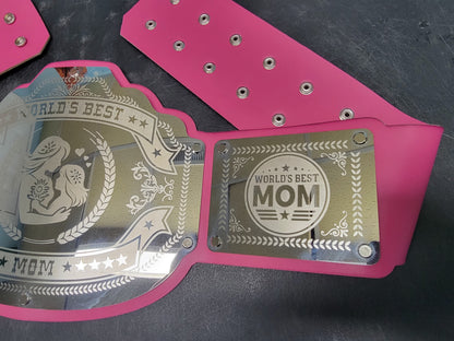 World's Best Mom Championship Belt - Commander Series - Chrome