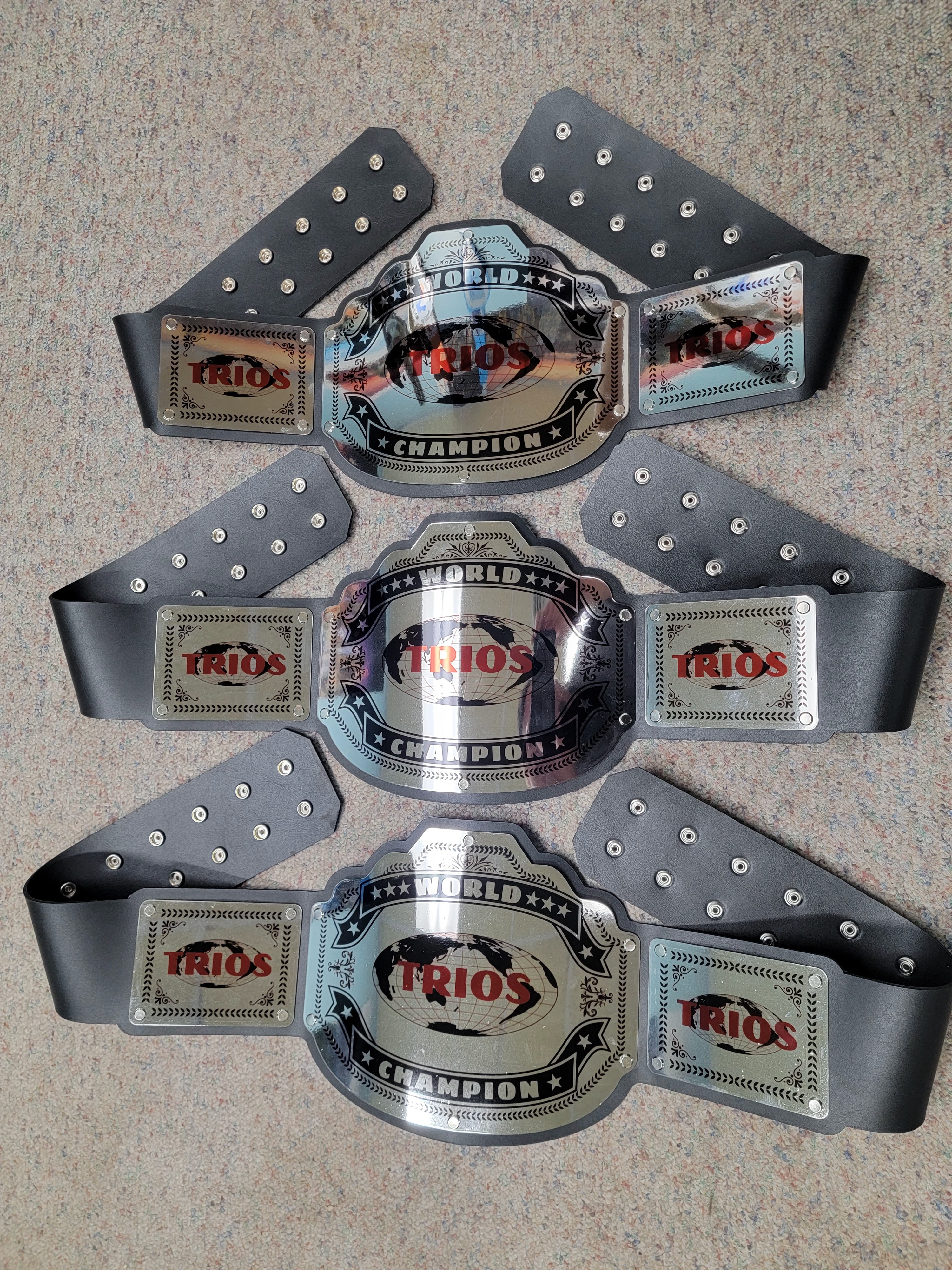World Trios Champion Championship Belts - Commander Series - Chrome