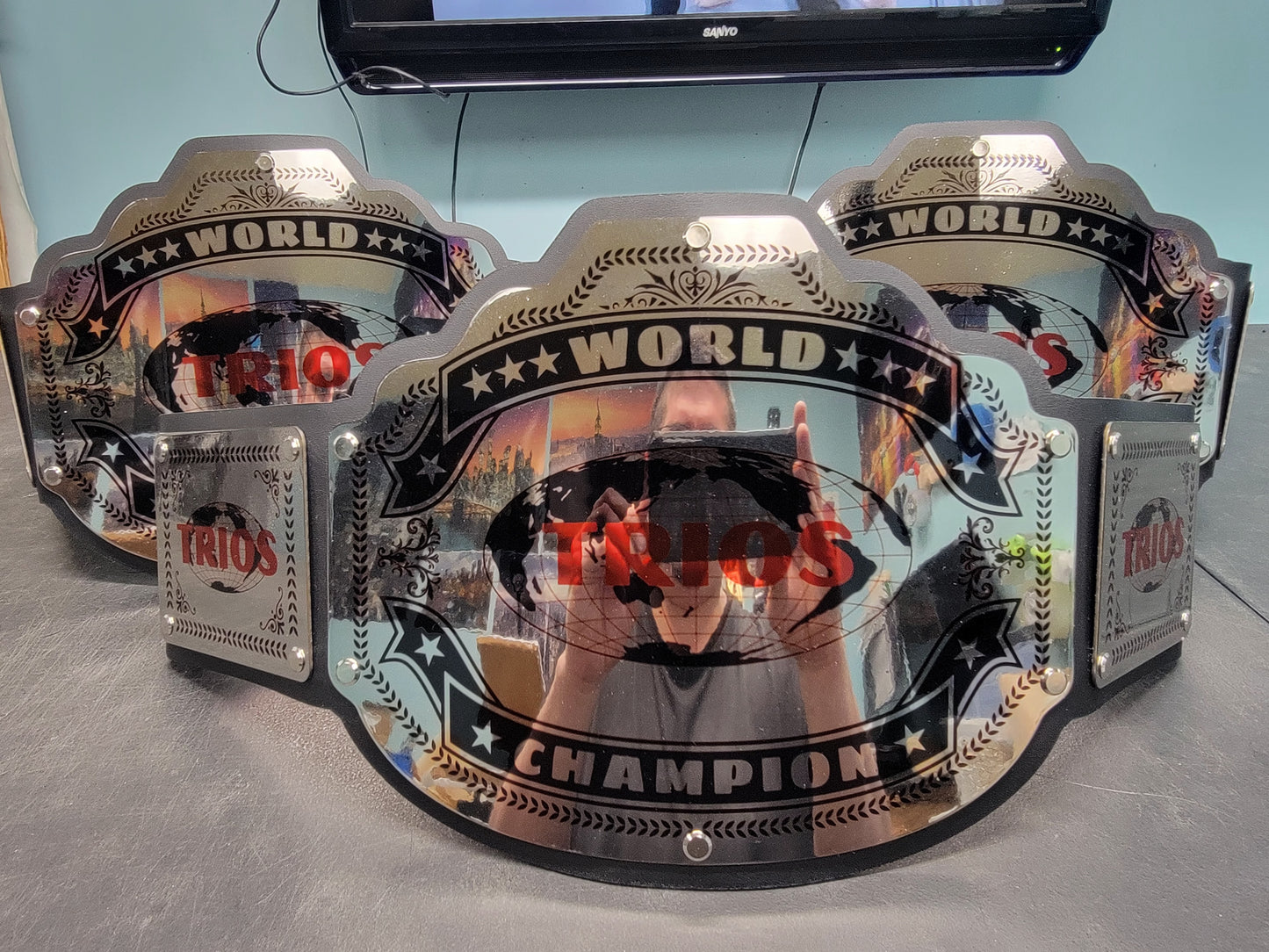 World Trios Champion Championship Belts - Commander Series - Chrome