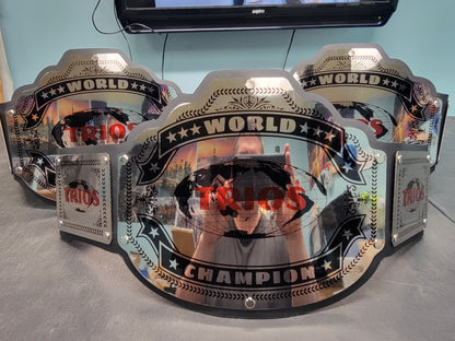 World Trios Champion Championship Belts - Commander Series - Chrome