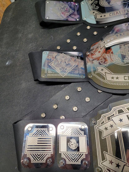 3 pack Championship Belts - Commander Legend Series - Chrome