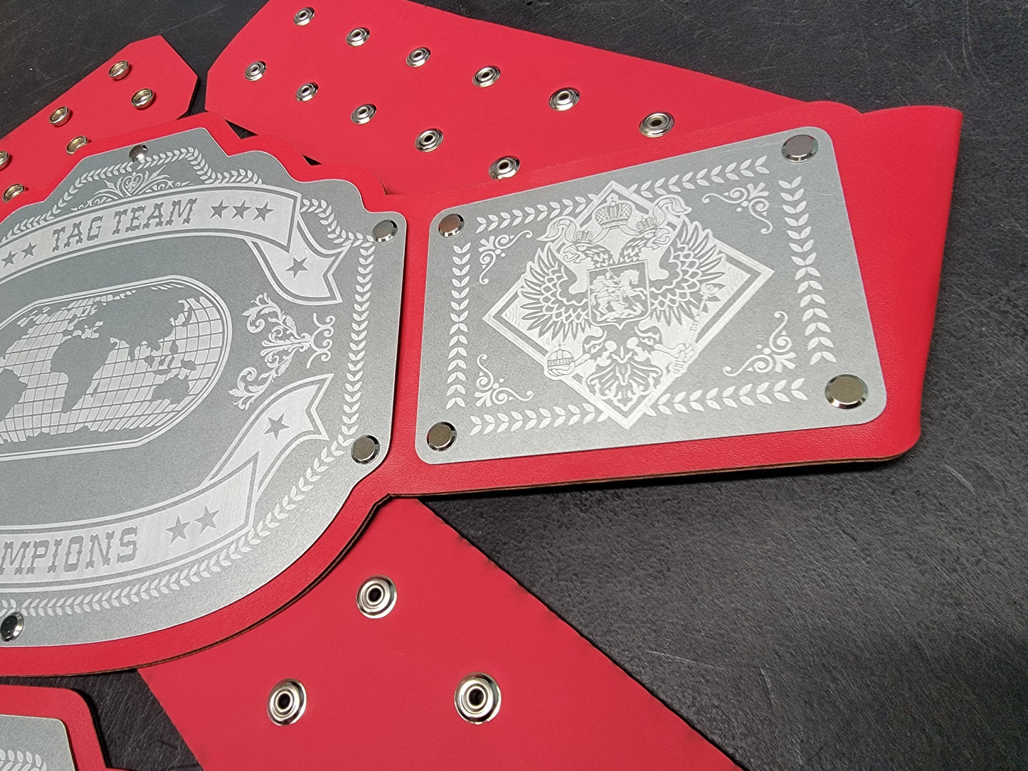 Tag Team Champions Championship Belts - Commander Series - Silver
