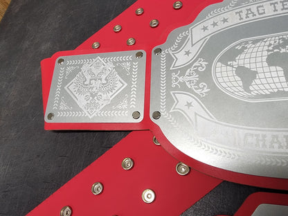 Tag Team Champions Championship Belts - Commander Series - Silver