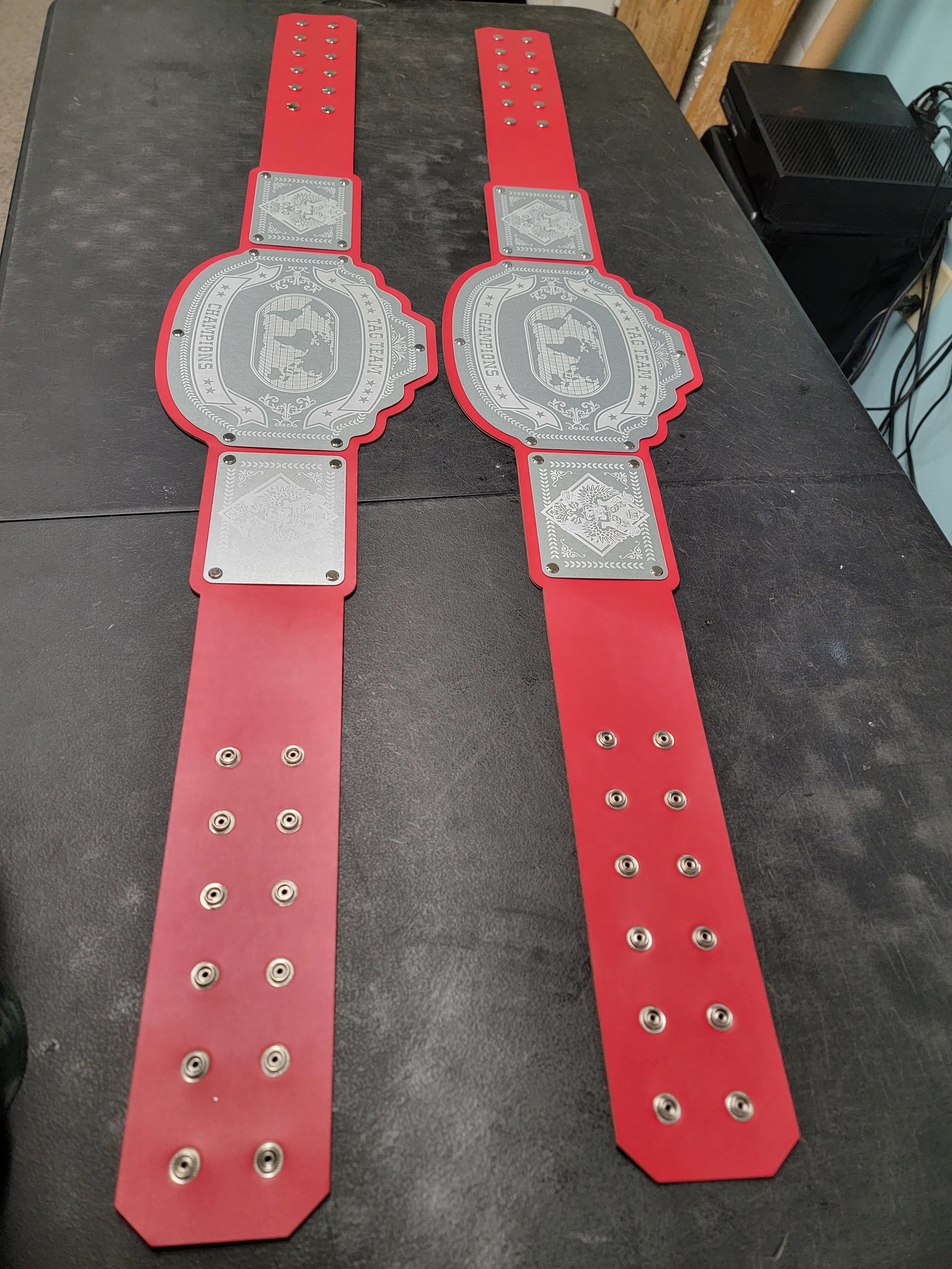 Tag Team Champions Championship Belts - Commander Series - Silver