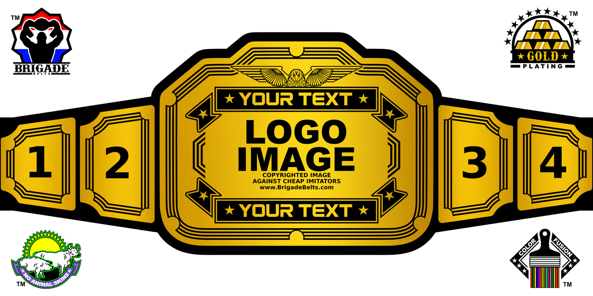 Custom Championship Belt - Enforcer Series - Gold