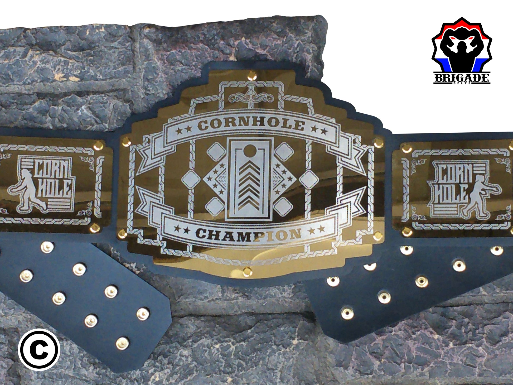 Fancy Gold Cornhole Title Belt