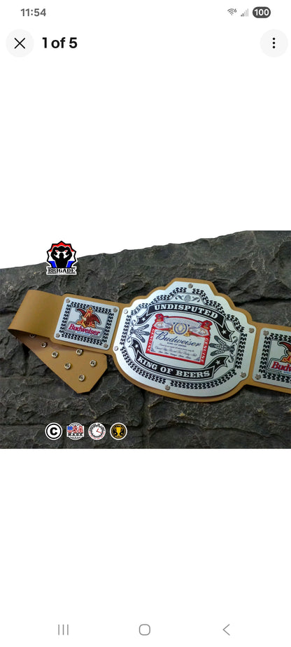 Budweiser Championship Title Belt - Commander Series - Silver