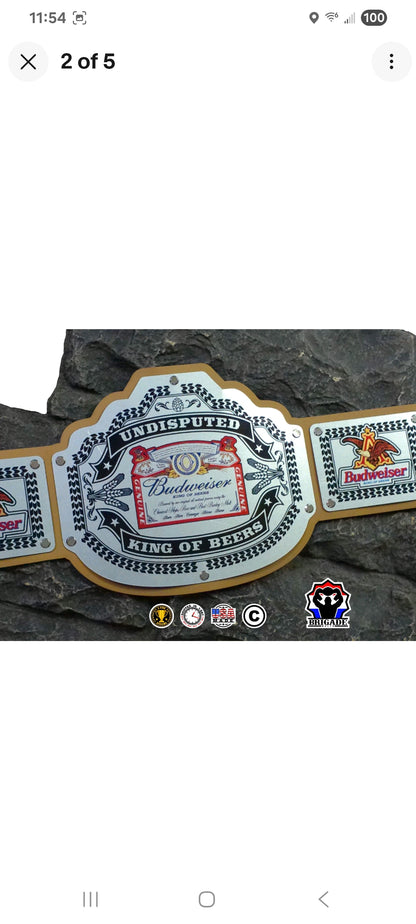 Budweiser Championship Title Belt - Commander Series - Silver