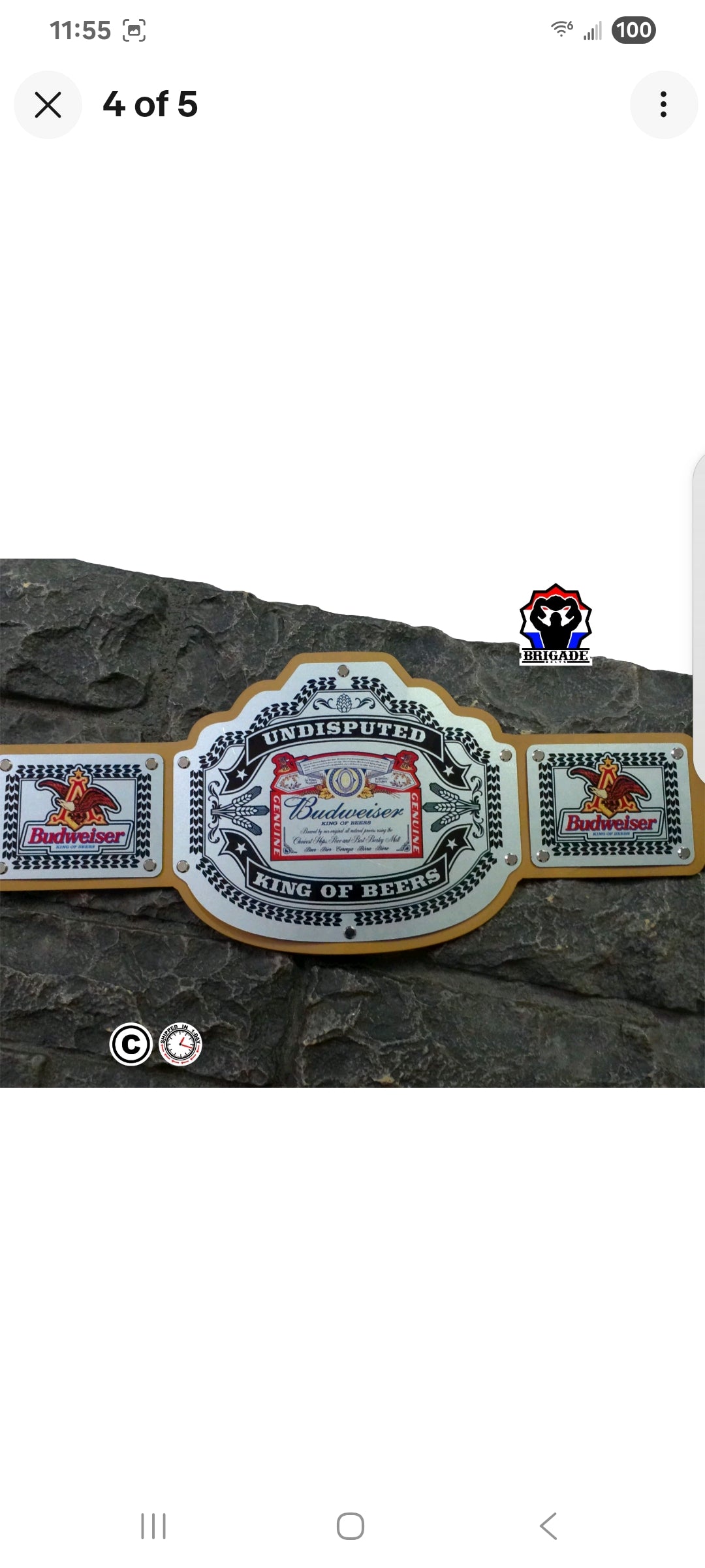 Budweiser Championship Title Belt - Commander Series - Silver