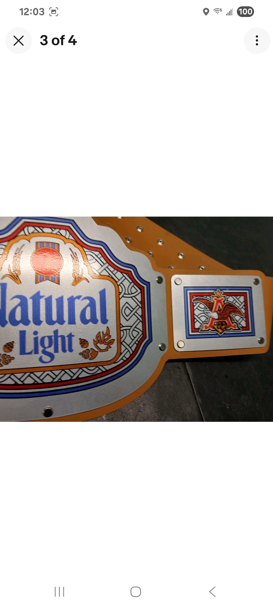 Natural light Championship title Belt - Commander Series - Silver