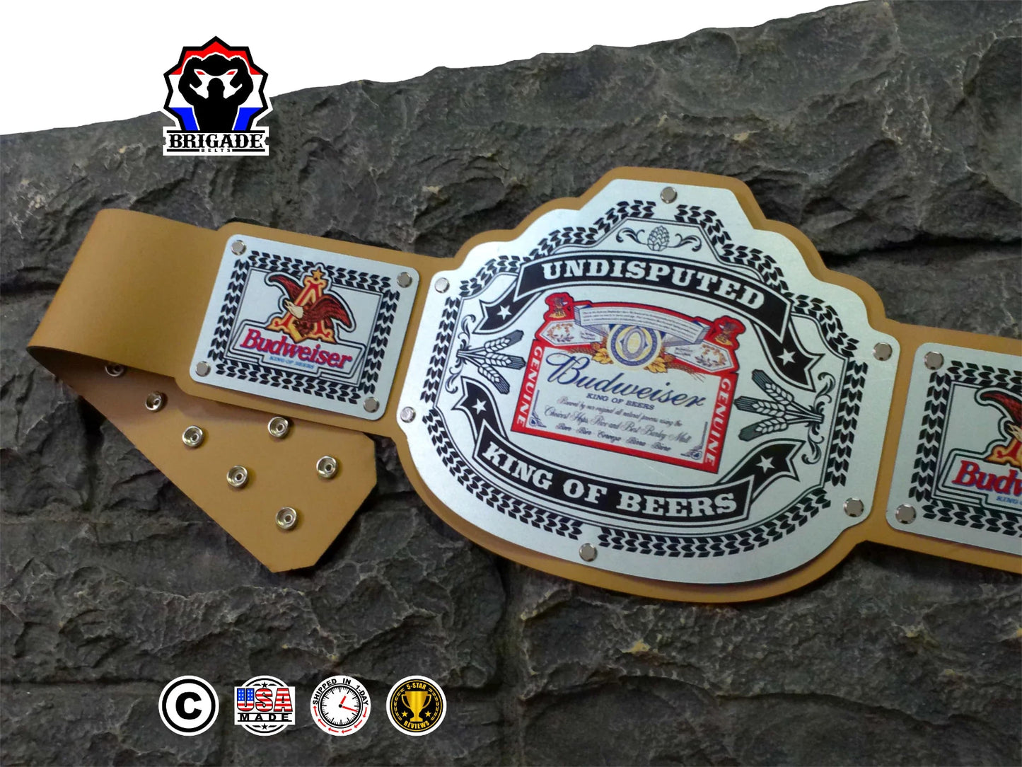 Budweiser Championship Title Belt - Commander Series - Silver