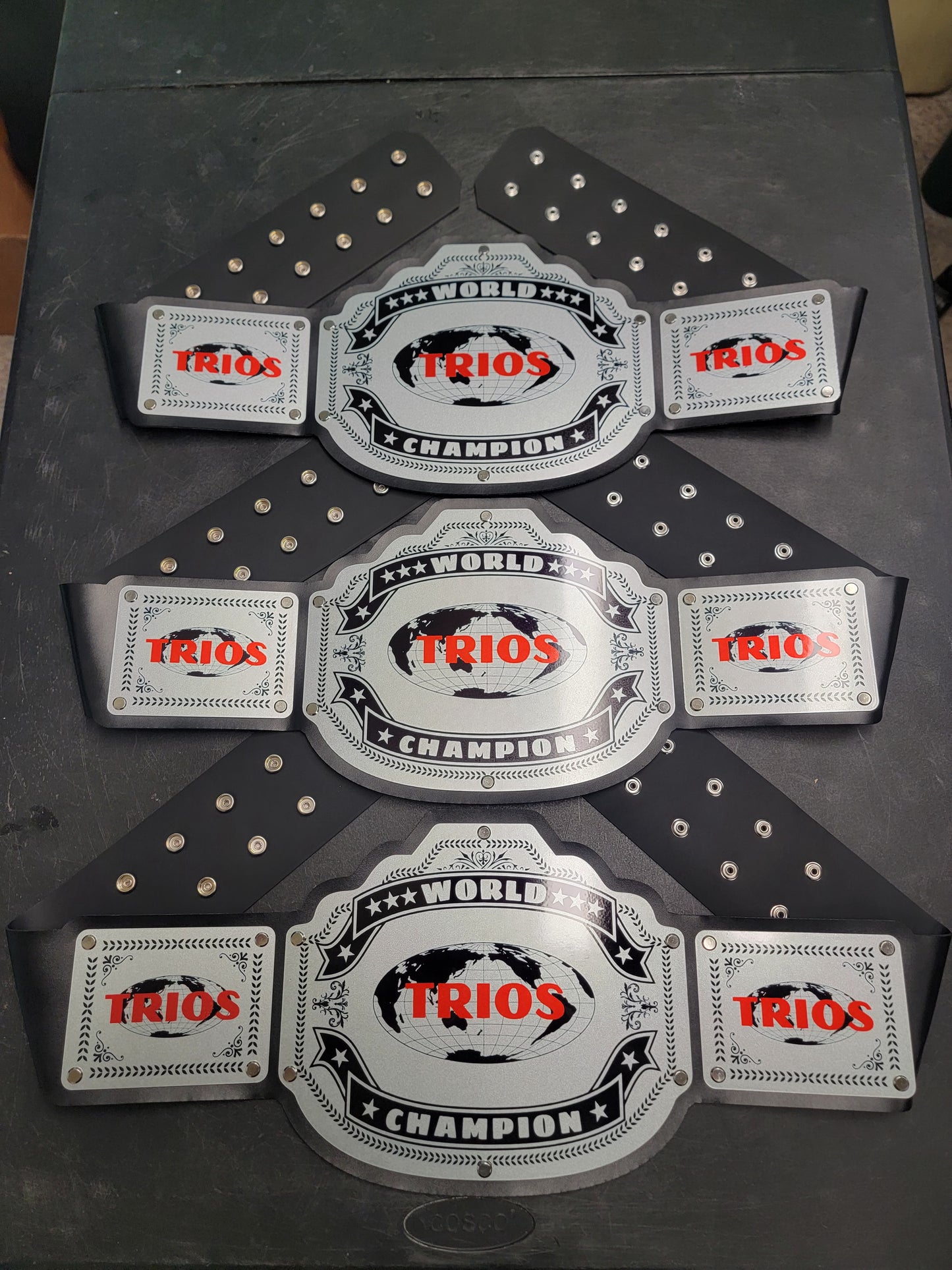 Trios Championship Belts - Commander Series - Silver