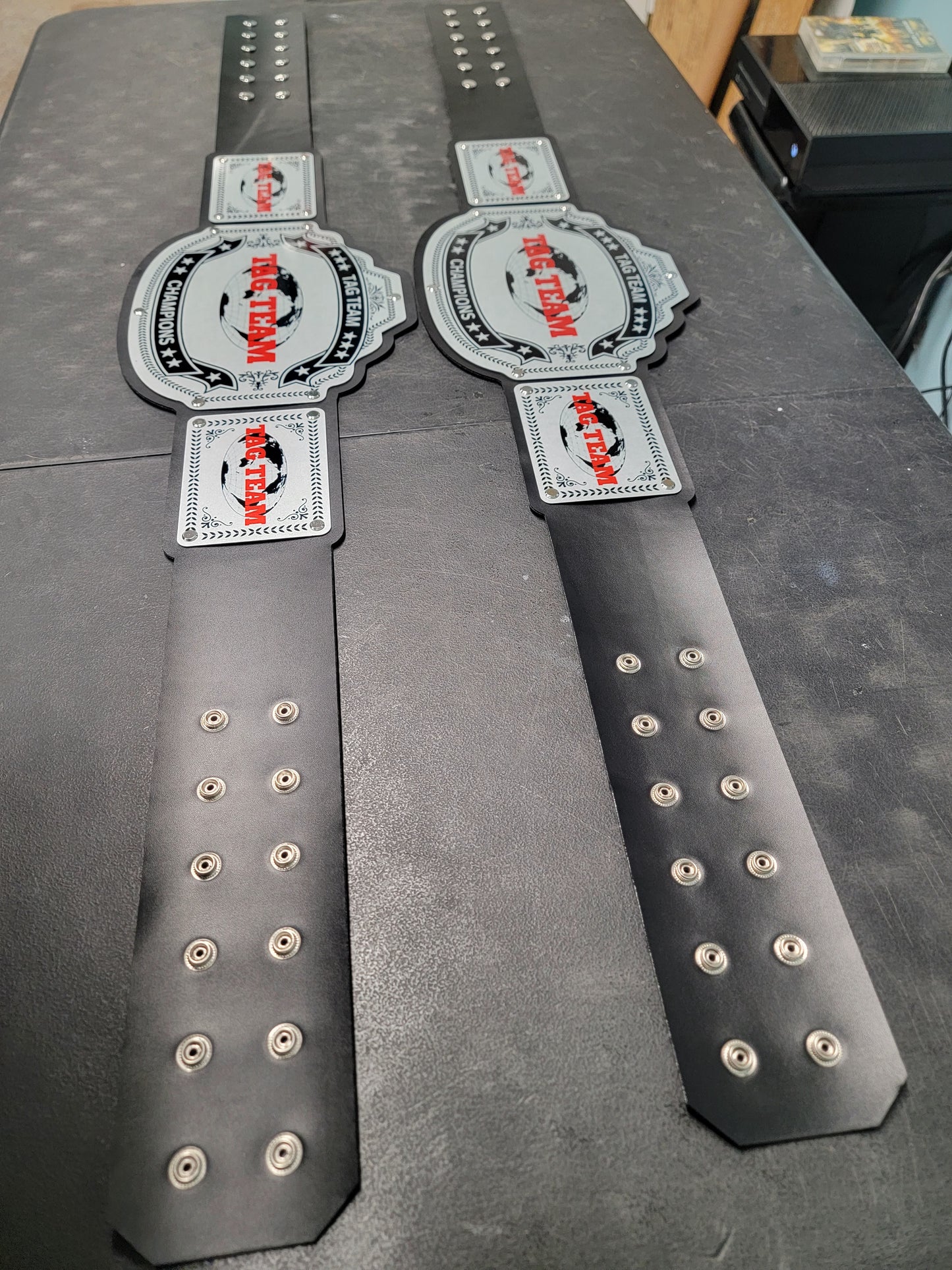 Tag Team Championship Belts - Commander Series - Silver