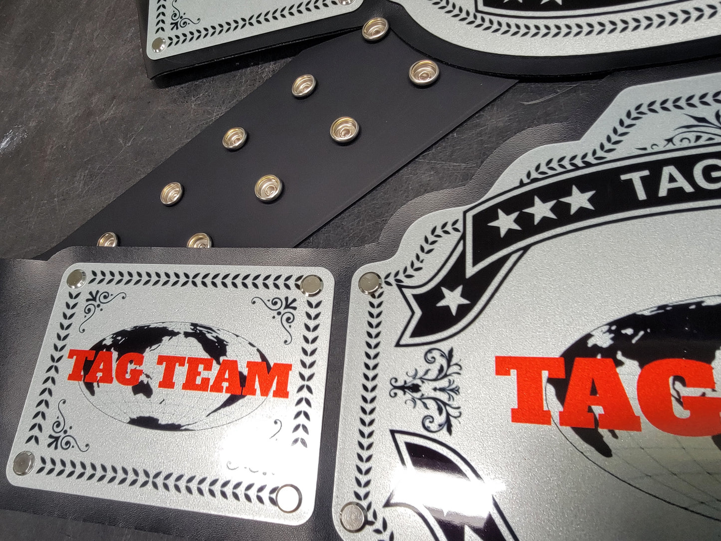 Tag Team Championship Belts - Commander Series - Silver