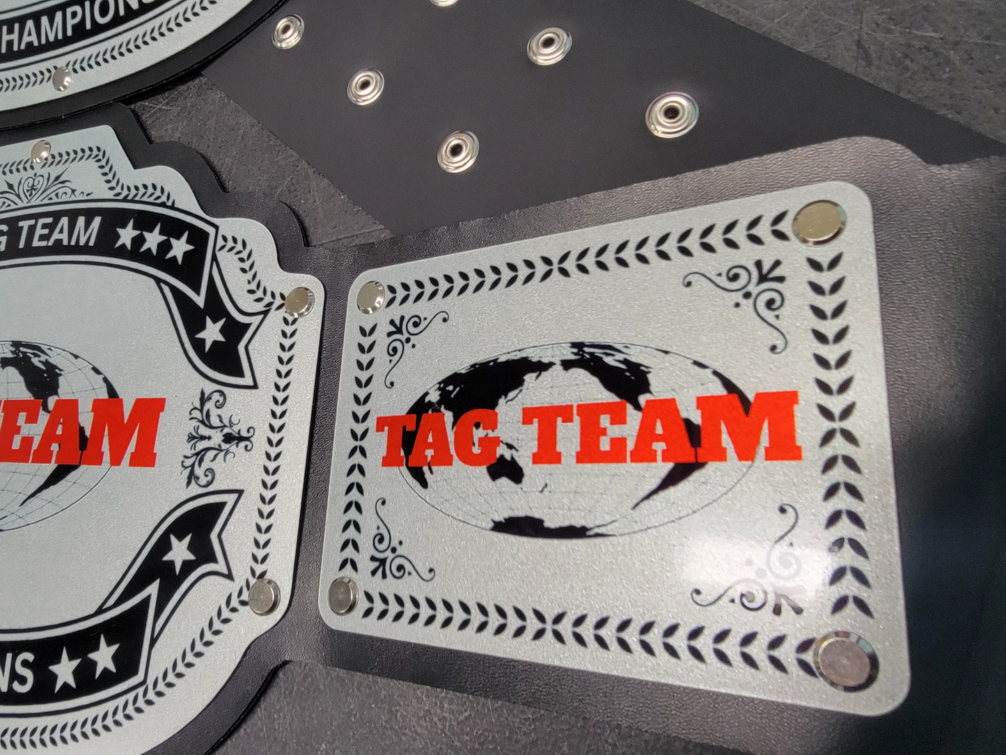 Tag Team Championship Belts - Commander Series - Silver
