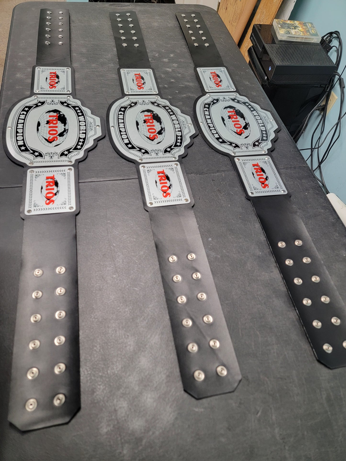 Trios Championship Belts - Commander Series - Silver
