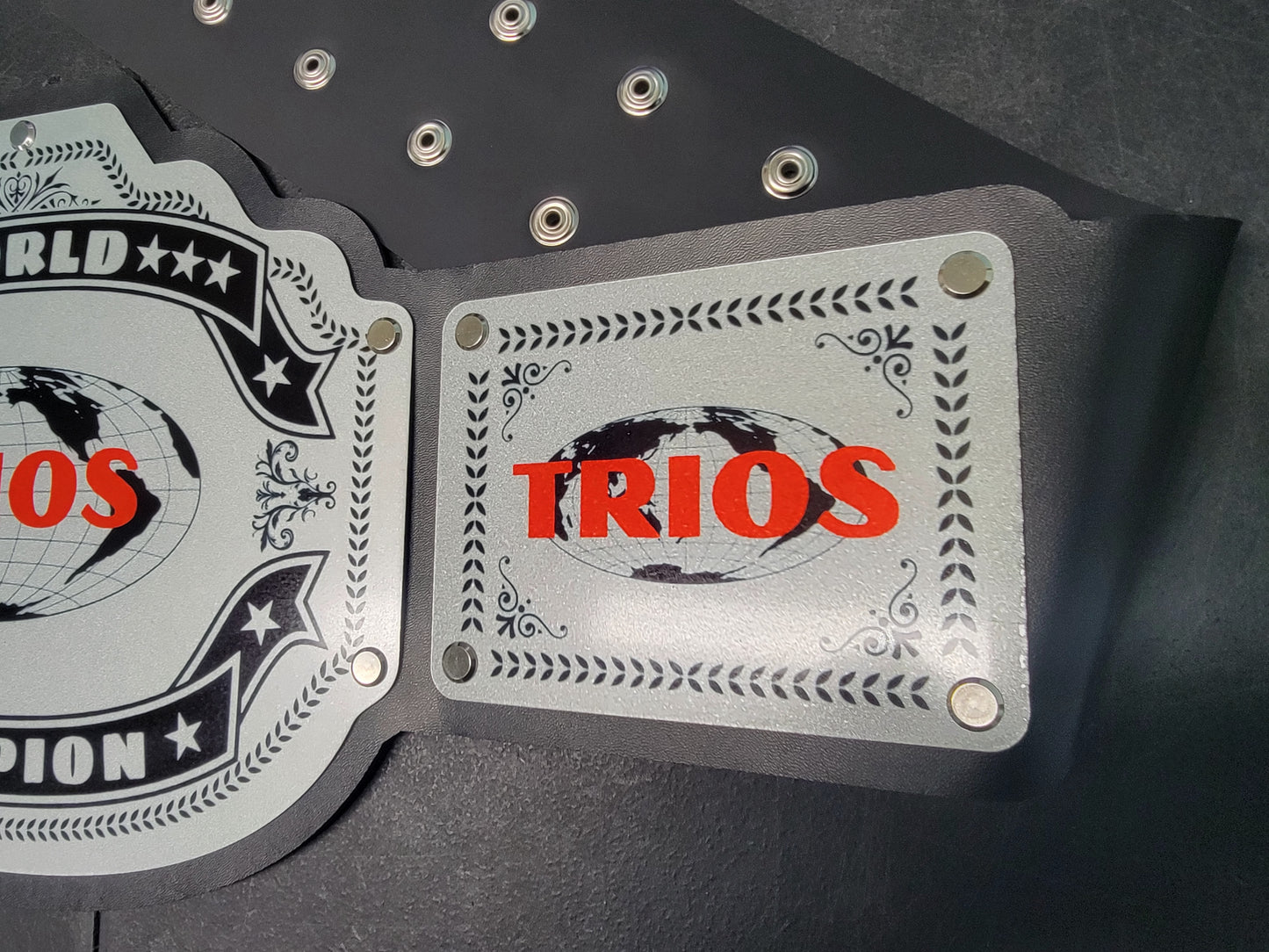 Trios Championship Belts - Commander Series - Silver
